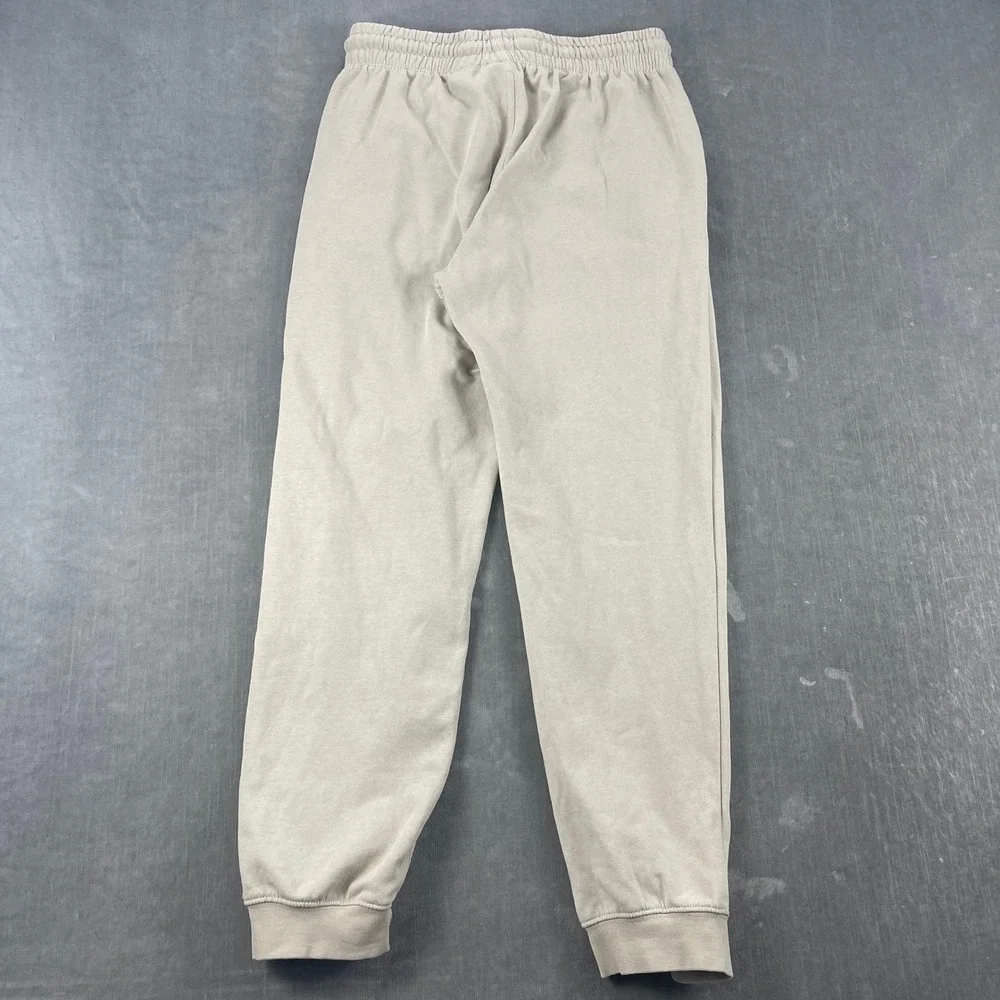 H&M Kids Small Beige Jogger Sweatpants Regular Fit Fleece Lined Drawstring